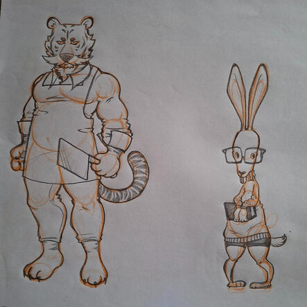 Butcher Tiger and Student Hare